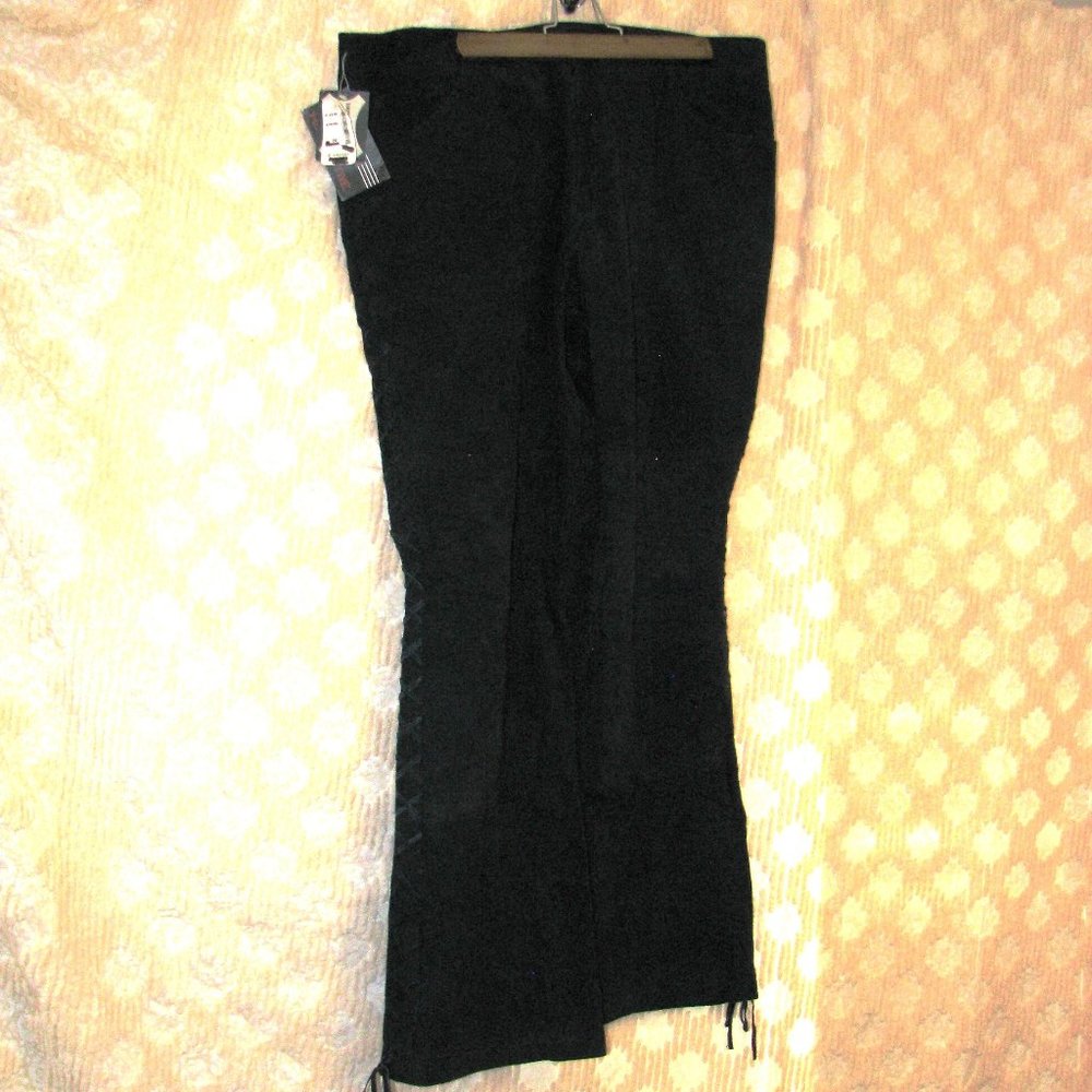 Hypo Active 100% Leather Suede Women's Black Pants Size 20 New with Tags